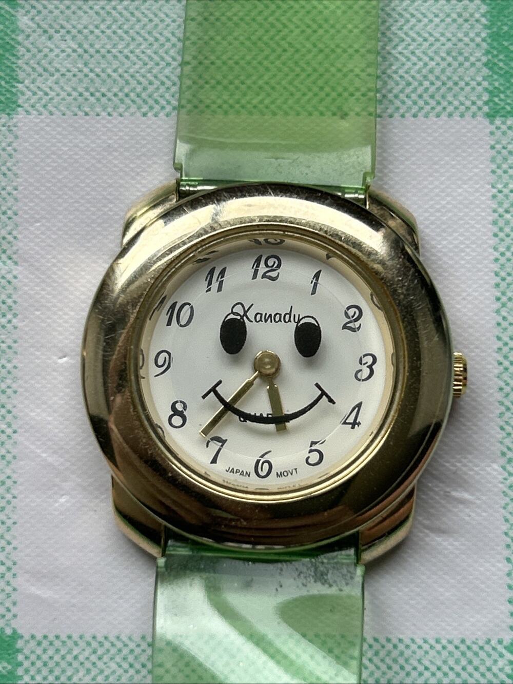 Xanadu Gold Tone Smiley Face Seconds Hand Kids Watch
